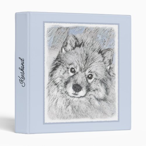 Keeshond Beth Painting _ Cute Original Dog Art 3 Ring Binder