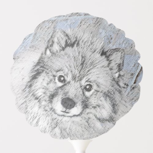 Keeshond Beth Painting _ Cute Original Dog Art Balloon