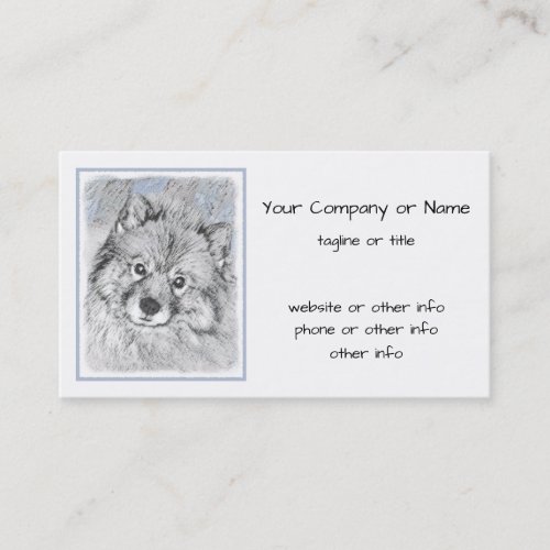 Keeshond Beth Painting _ Cute Original Dog Art Business Card