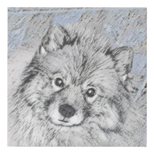 Keeshond Beth Painting _ Cute Original Dog Art Faux Canvas Print