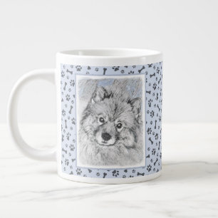 Keeshond Beth Painting - Cute Original Dog Art Giant Coffee Mug