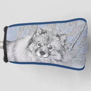 Keeshond Beth Painting - Cute Original Dog Art Golf Head Cover