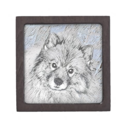 Keeshond Beth Painting _ Cute Original Dog Art Jewelry Box