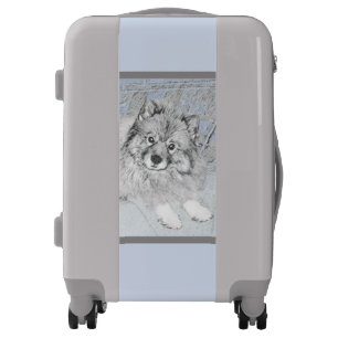 Keeshond Beth Painting - Cute Original Dog Art Luggage