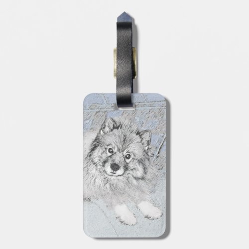 Keeshond Beth Painting _ Cute Original Dog Art Luggage Tag