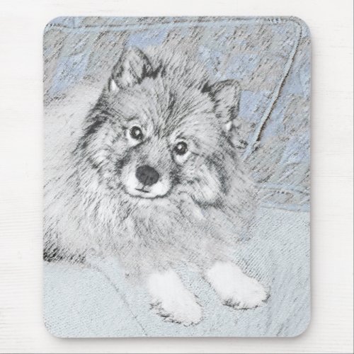 Keeshond Beth Painting _ Cute Original Dog Art Mouse Pad