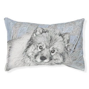 Keeshond Beth Painting - Cute Original Dog Art Pet Bed
