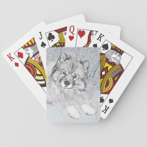 Keeshond Beth Painting _ Cute Original Dog Art Poker Cards