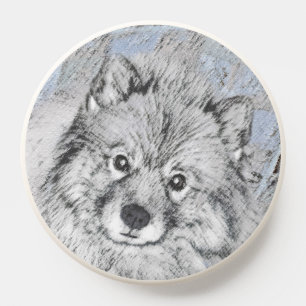 Keeshond Beth Painting - Cute Original Dog Art PopSocket
