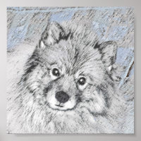 Keeshond Beth Painting - Cute Original Dog Art