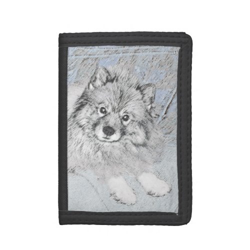Keeshond Beth Painting _ Cute Original Dog Art Trifold Wallet