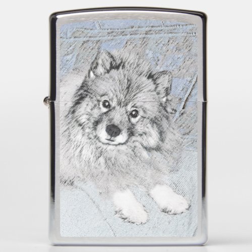 Keeshond Beth Painting _ Cute Original Dog Art Zippo Lighter