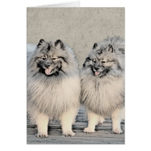 Keeshond Brothers Painting - Original Dog Art