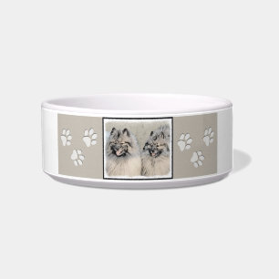 Keeshond Brothers Painting - Original Dog Art Bowl