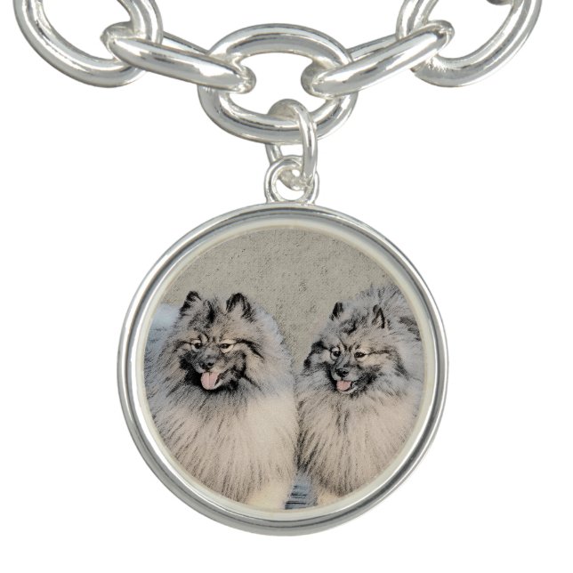 Keeshond Brothers Painting - Original Dog Art Bracelet (Design)