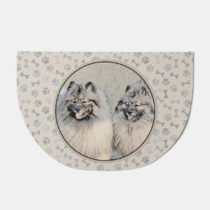 Keeshond Brothers Painting - Original Dog Art Doormat