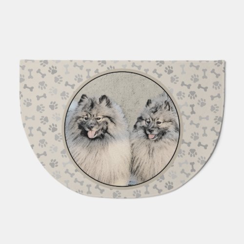 Keeshond Brothers Painting _ Original Dog Art Doormat