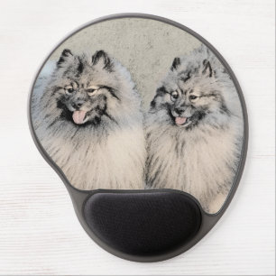 Keeshond Brothers Painting - Original Dog Art Gel Mouse Pad