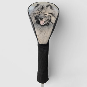 Keeshond Brothers Painting - Original Dog Art Golf Head Cover