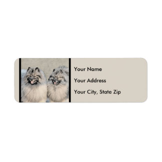 Keeshond Brothers Painting - Original Dog Art Label