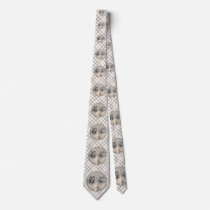 Keeshond Brothers Painting - Original Dog Art Neck Tie