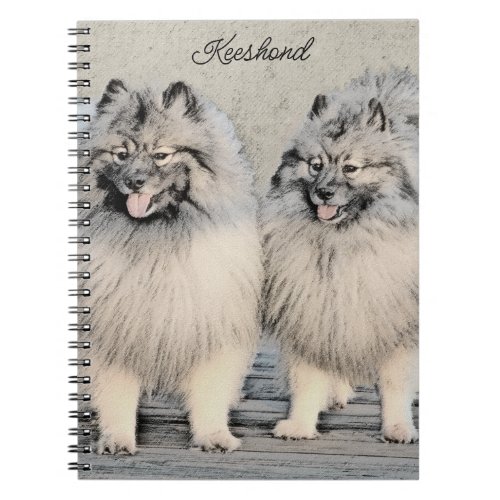 Keeshond Brothers Painting _ Original Dog Art Notebook