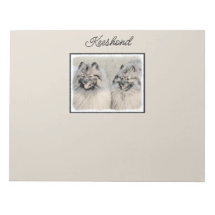Keeshond Brothers Painting - Original Dog Art Notepad