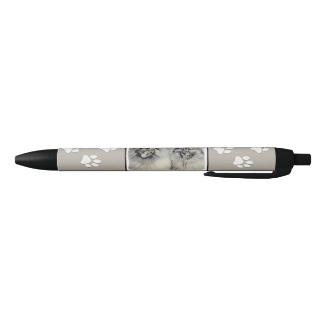 Keeshond Brothers Painting - Original Dog Art Pen (Bottom)