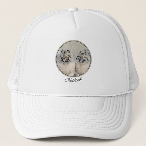 Keeshond Brothers Painting _ Original Dog Art Trucker Hat