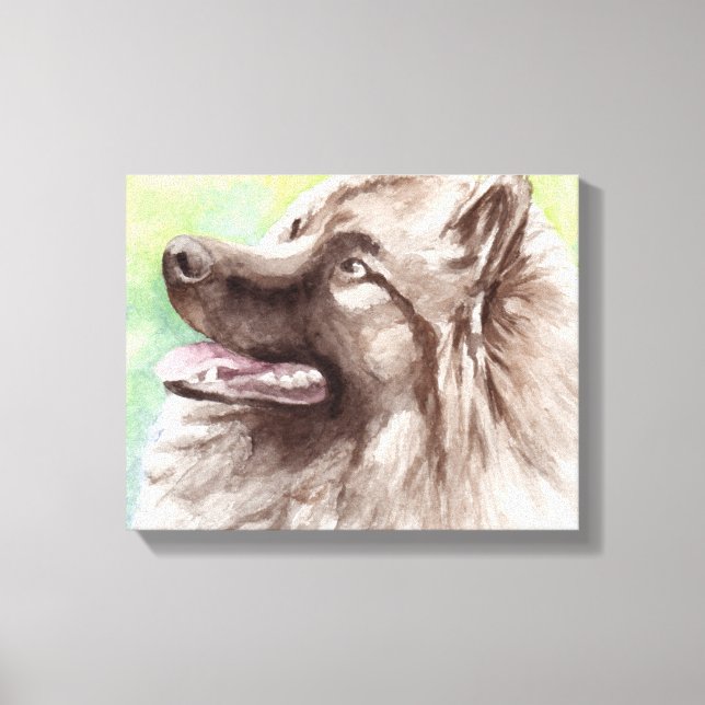 Keeshond Canvas Dog Portrait Print (Front)