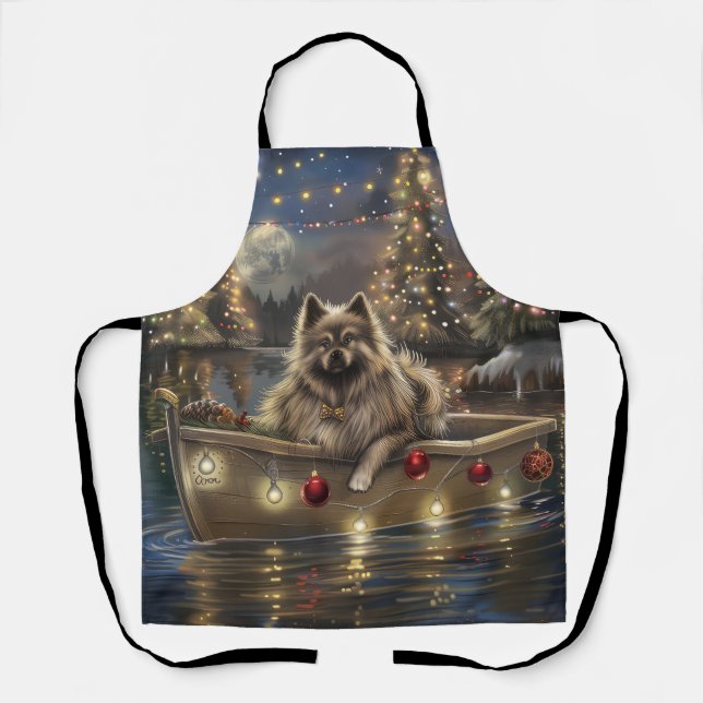 Keeshond Christmas Festive Voyage Apron (Front)