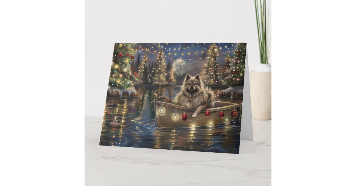 Keeshond Christmas Festive Voyage Card | Zazzle