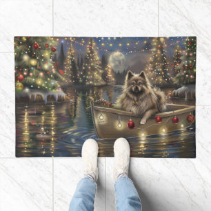 Keeshond Christmas Festive Voyage Doormat