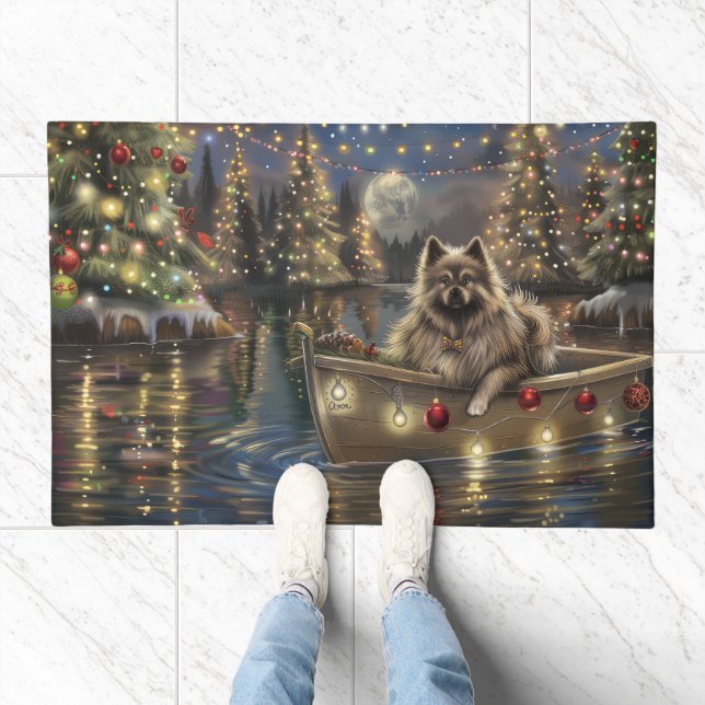 Keeshond Christmas Festive Voyage Doormat (Indoor)