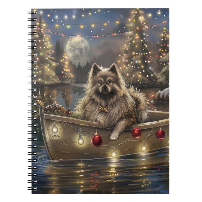 Keeshond Christmas Festive Voyage Notebook (Front)