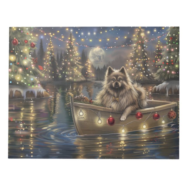 Keeshond Christmas Festive Voyage Notepad (Front)