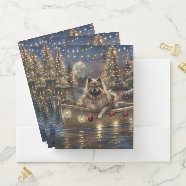 Keeshond Christmas Festive Voyage Pocket Folder (In Situ)
