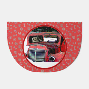 Keeshond Christmas Old Truck Painting Dog Art Doormat