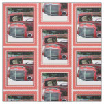 Keeshond Christmas Old Truck Painting Dog Art Fabric