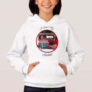 Keeshond Christmas Old Truck Painting Dog Art Hoodie