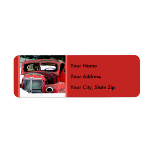 Keeshond Christmas Old Truck Painting Dog Art Label