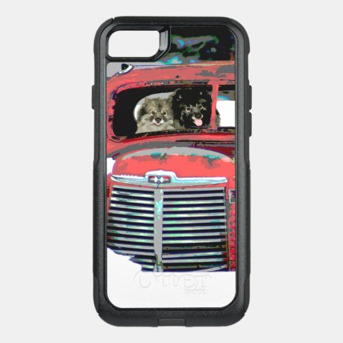 Keeshond Christmas Old Truck Painting Dog Art OtterBox Commuter iPhone SE87 Case