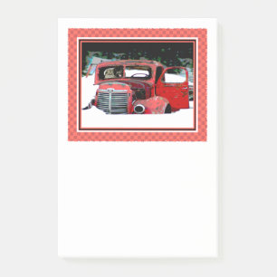 Keeshond Christmas Old Truck Painting Dog Art Post-it Notes
