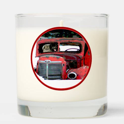 Keeshond Christmas Old Truck Painting Dog Art Scented Candle