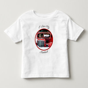 Keeshond Christmas Old Truck Painting Dog Art Toddler T-shirt