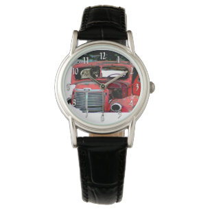 Keeshond Christmas Old Truck Painting Dog Art Watch