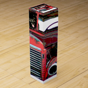 Keeshond Christmas Old Truck Painting Dog Art Wine Box
