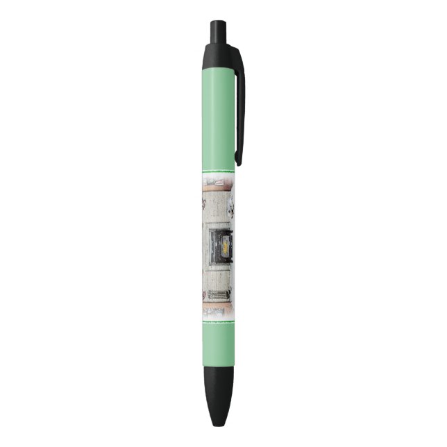 Keeshond Christmas Puppy Dog by Fireplace Painting Pen (Bottom (Vertical))