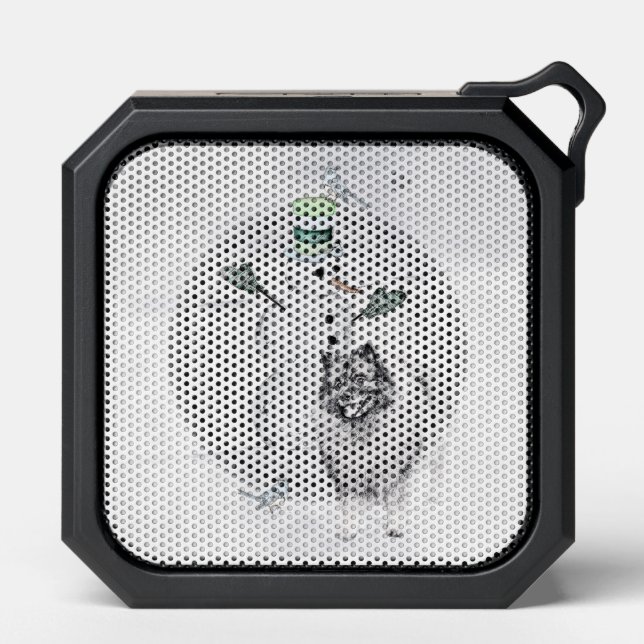 Keeshond Christmas Snowman Painting Dog Art Bluetooth Speaker (Front)