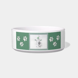 Keeshond Christmas Snowman Painting Dog Art Bowl